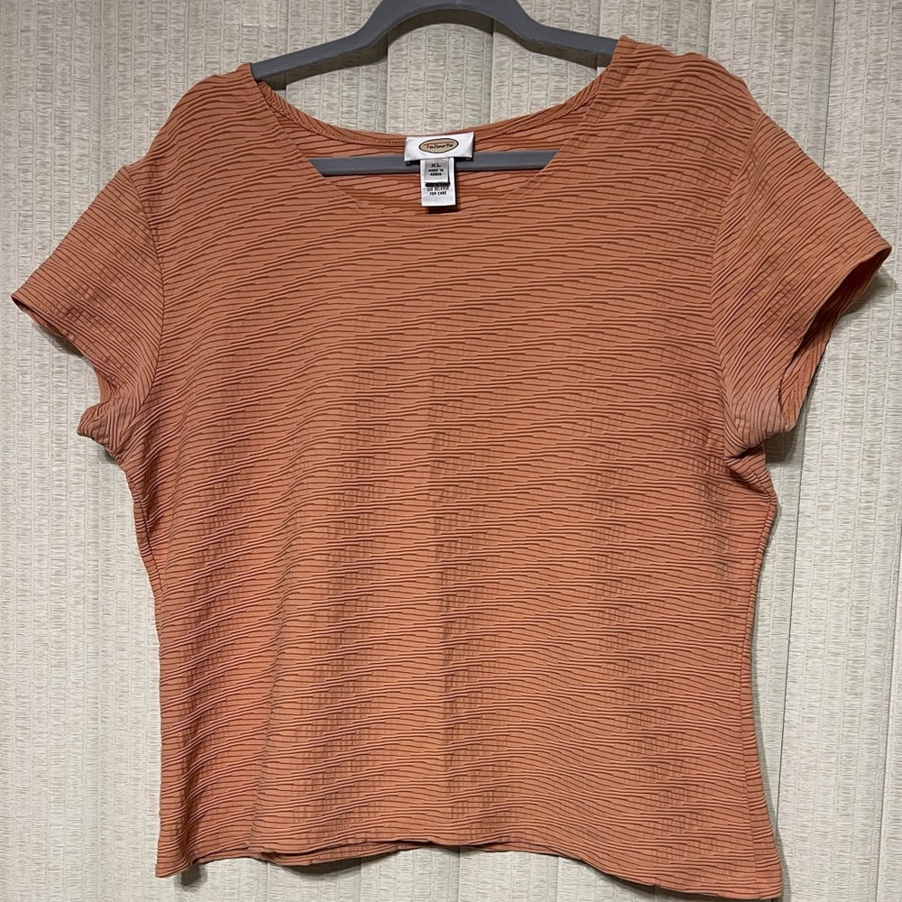 Talbots Women's Short Sleeve Top in Apricot color